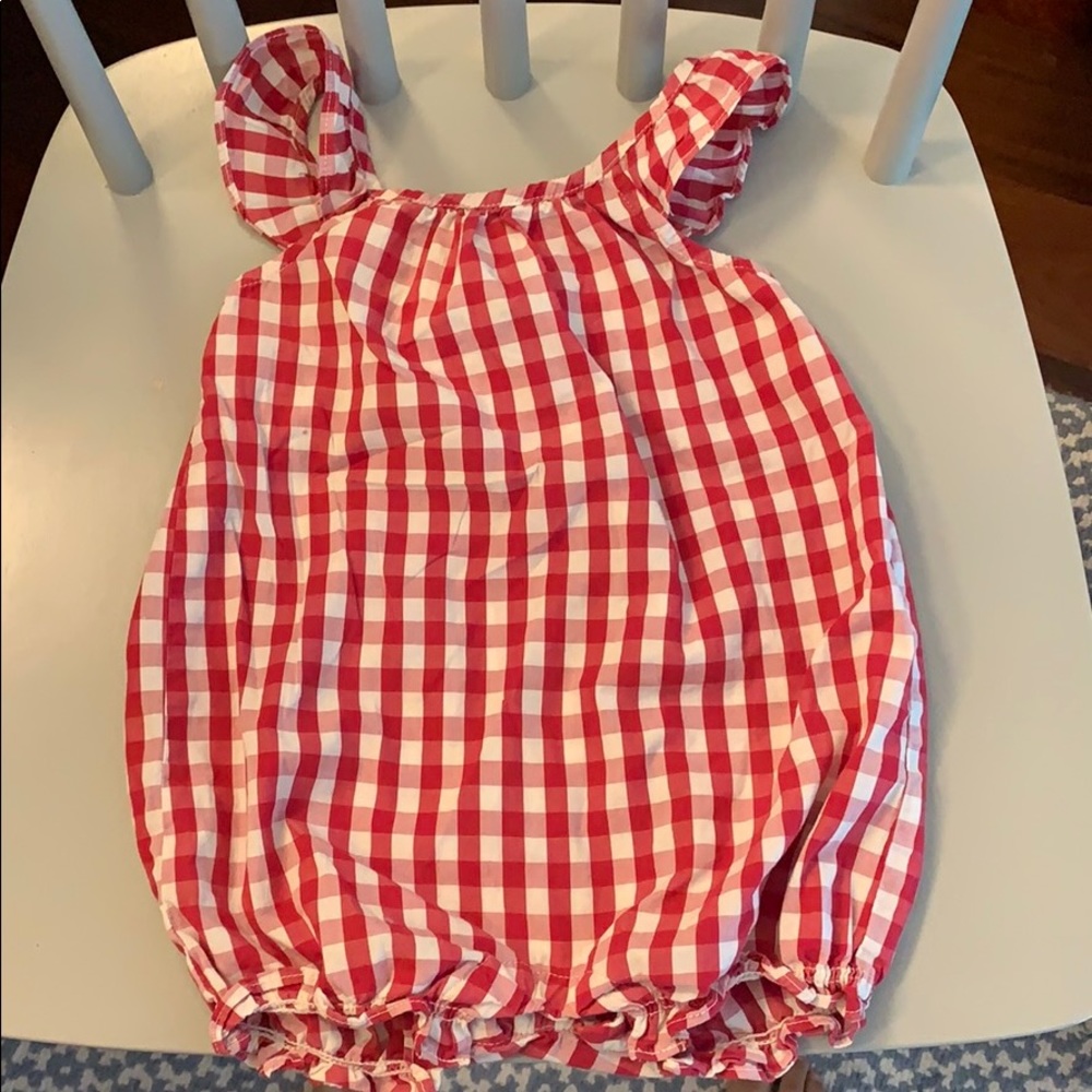 Baby Gap red gingham bubble